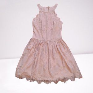 Altar'd State Pink Lace Scalloped Hem Semi Formal Dress SZ S